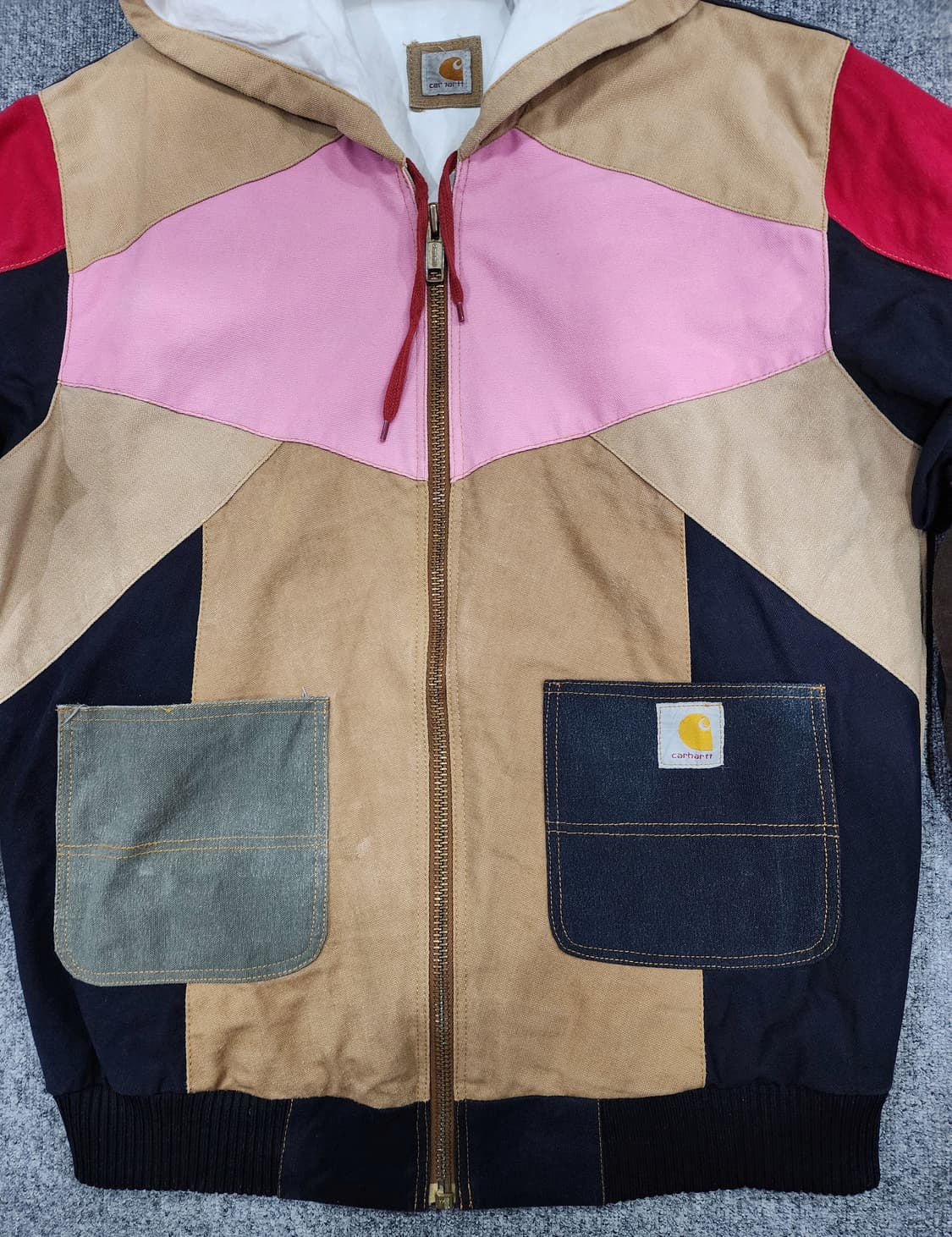 칼하트 리메이크 패치 멀티컬러 워크 자켓 후드자켓 상품이미지4