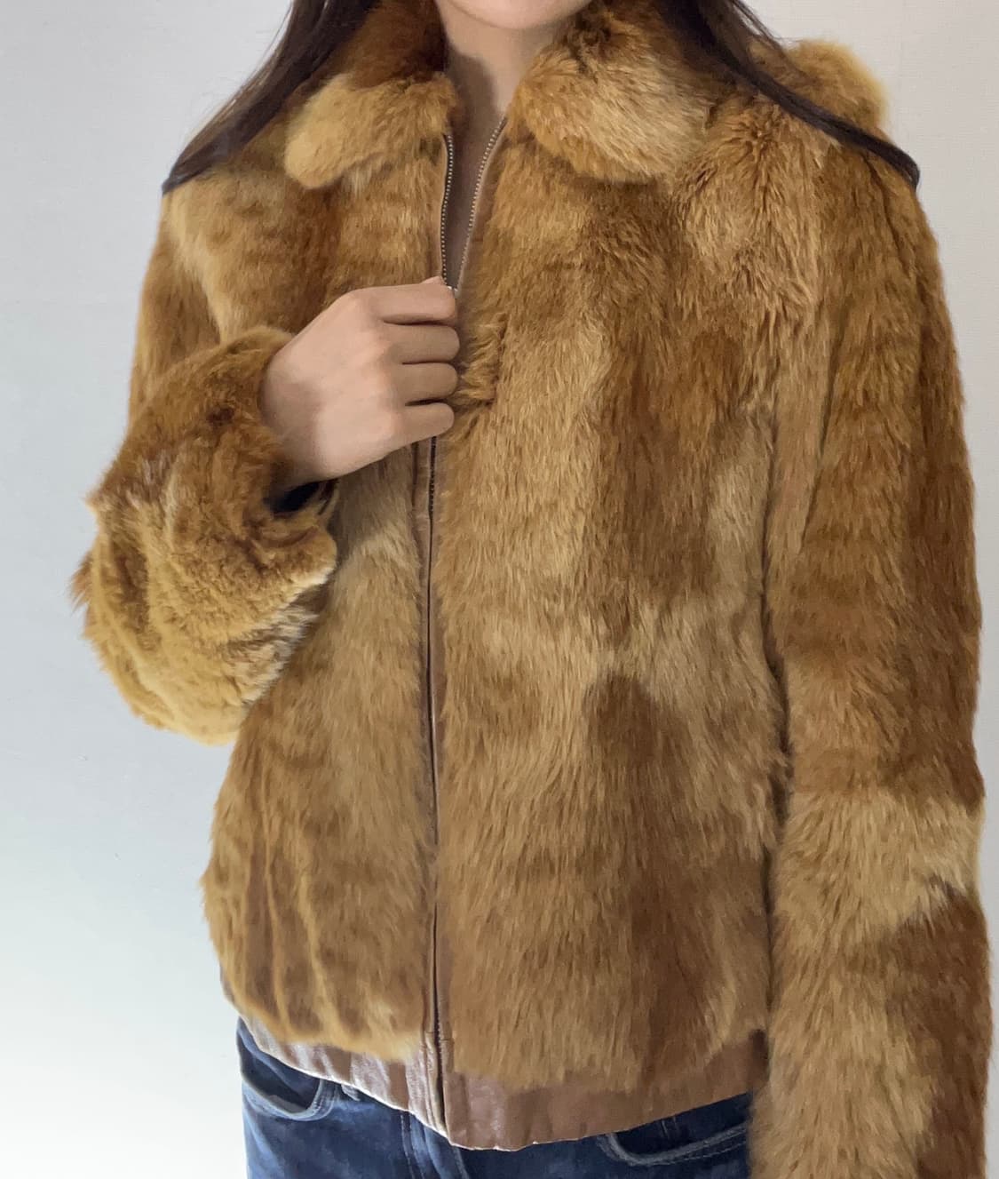 카라멜 페이크퍼 숏자켓 / 슬림핏 상품이미지4