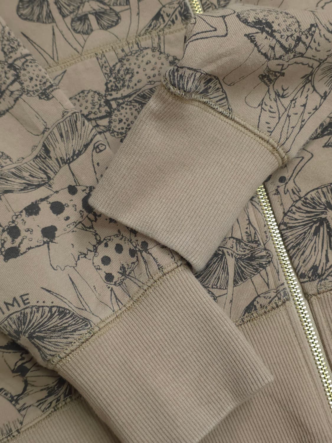 일본 Scolar 버섯 패턴 후드 집업 상품이미지4