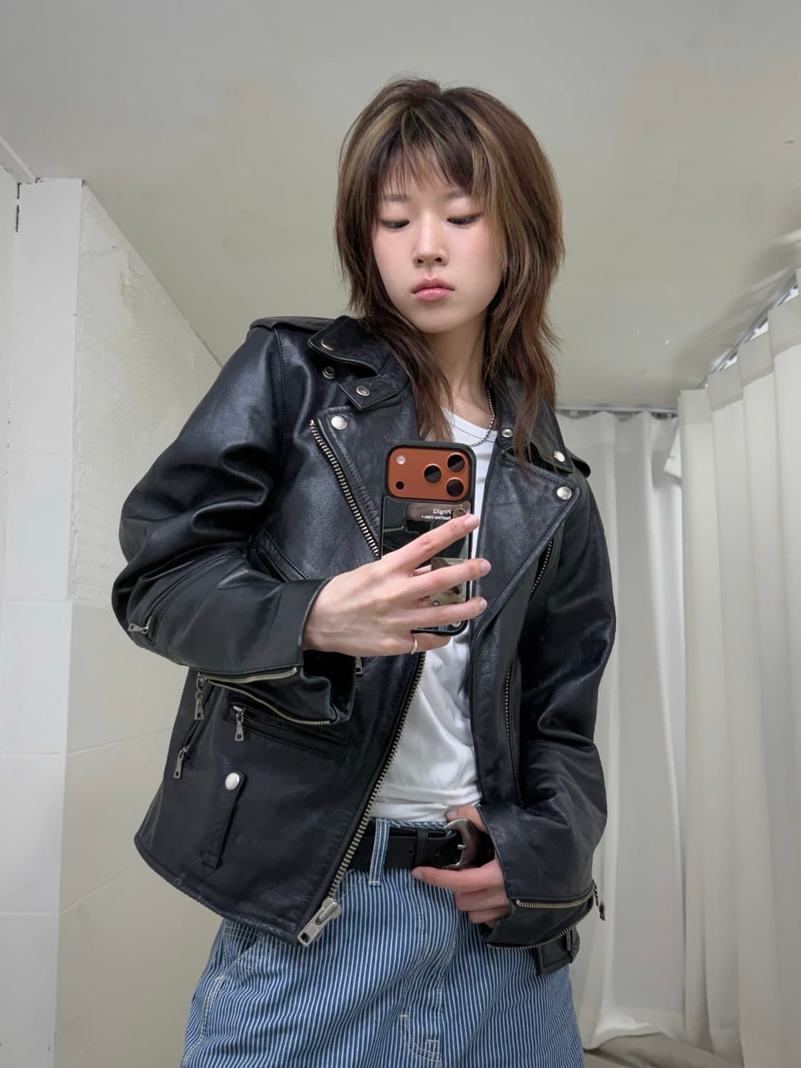 빈티지 레더 라이더 자켓 상품이미지1