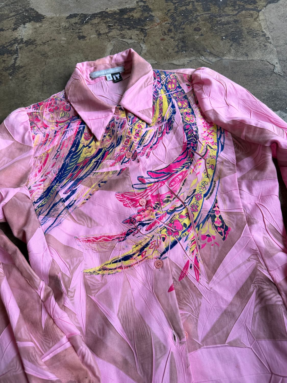 베르사체 진스 슬림핏 핑크 셔츠 상품이미지2