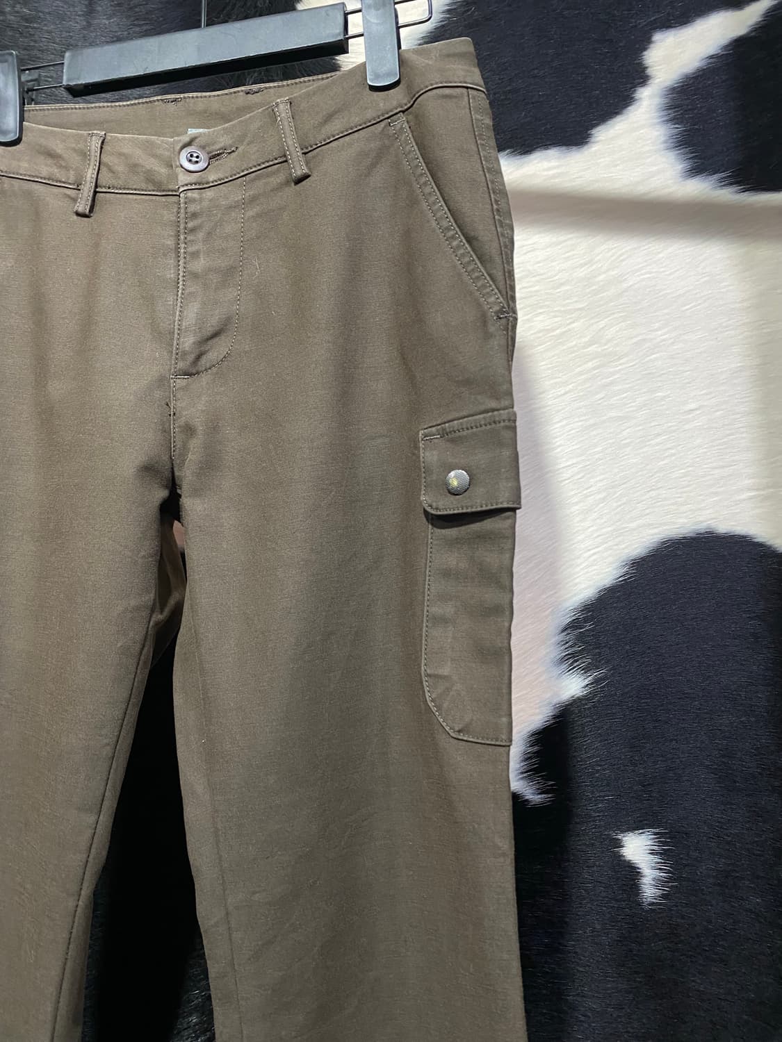 Et boite 로우라이즈 카키 부츠컷 카고팬츠 상품이미지3