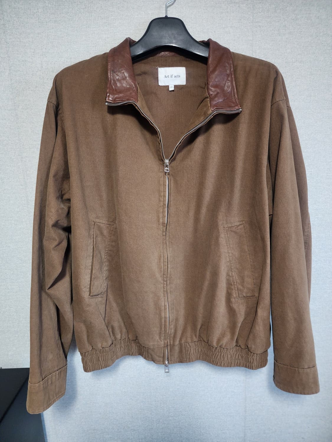 [XL] 아트이프액츠 워시드 레더 카라 자켓 토바코 상품이미지1