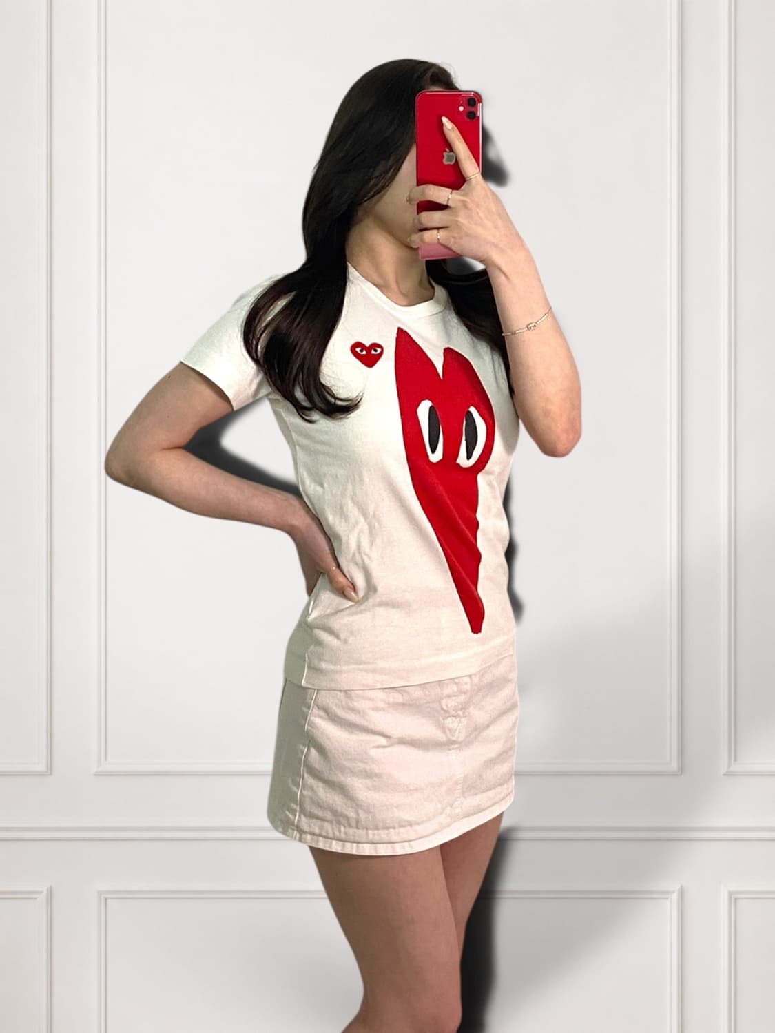 꼼데가르송 빅로고 레드와펜 티 상품이미지3