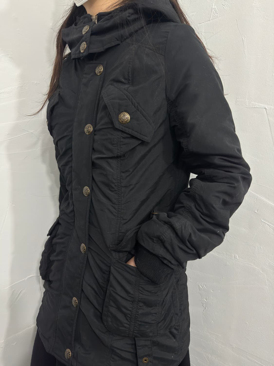 jinty shirring button hood jacket 상품이미지4