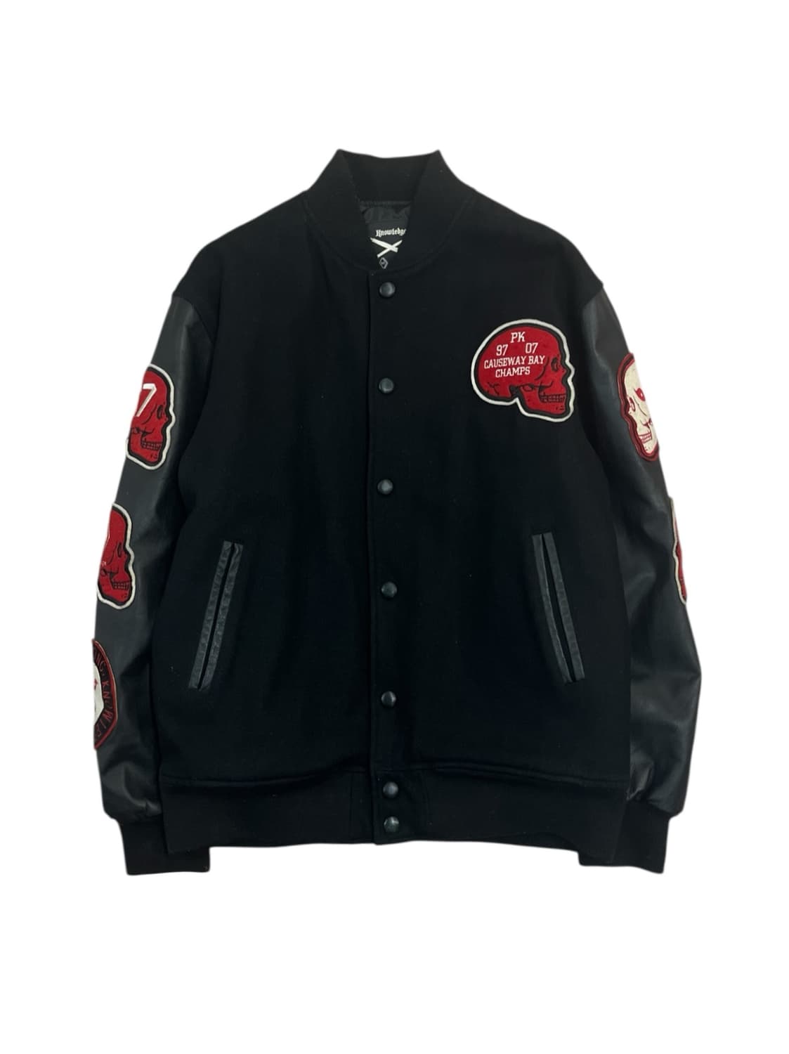 빈티지 Knowledge 패치 바시티 자켓 블랙 M #csz2165  상품이미지3