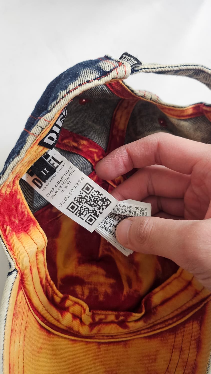 디젤 C-세이몬 트리티드 데님 베이스볼 캡 블루 화이트 상품이미지5