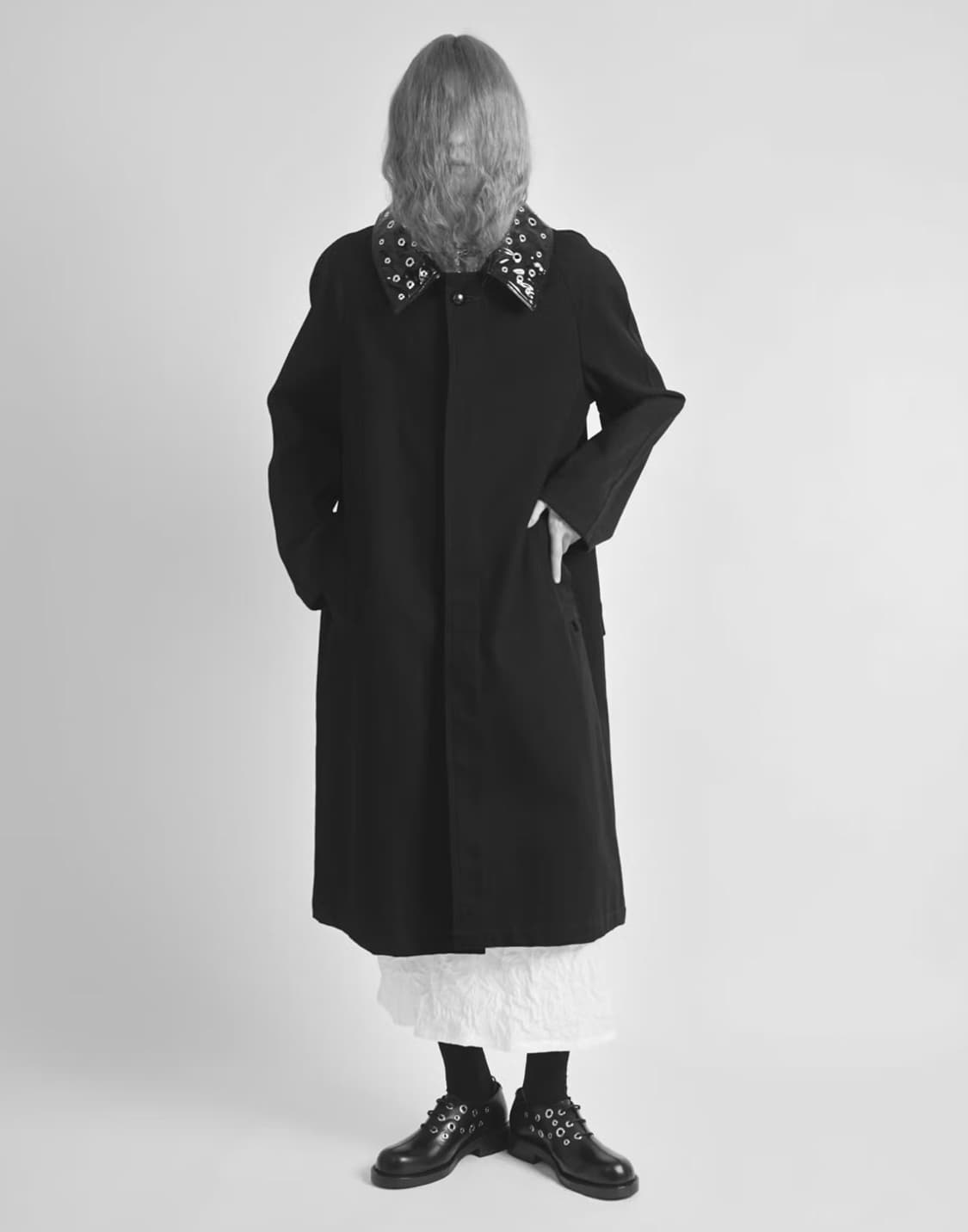 [S] 나마체코 아트란 싱글브레스트 코트 블랙 상품이미지2