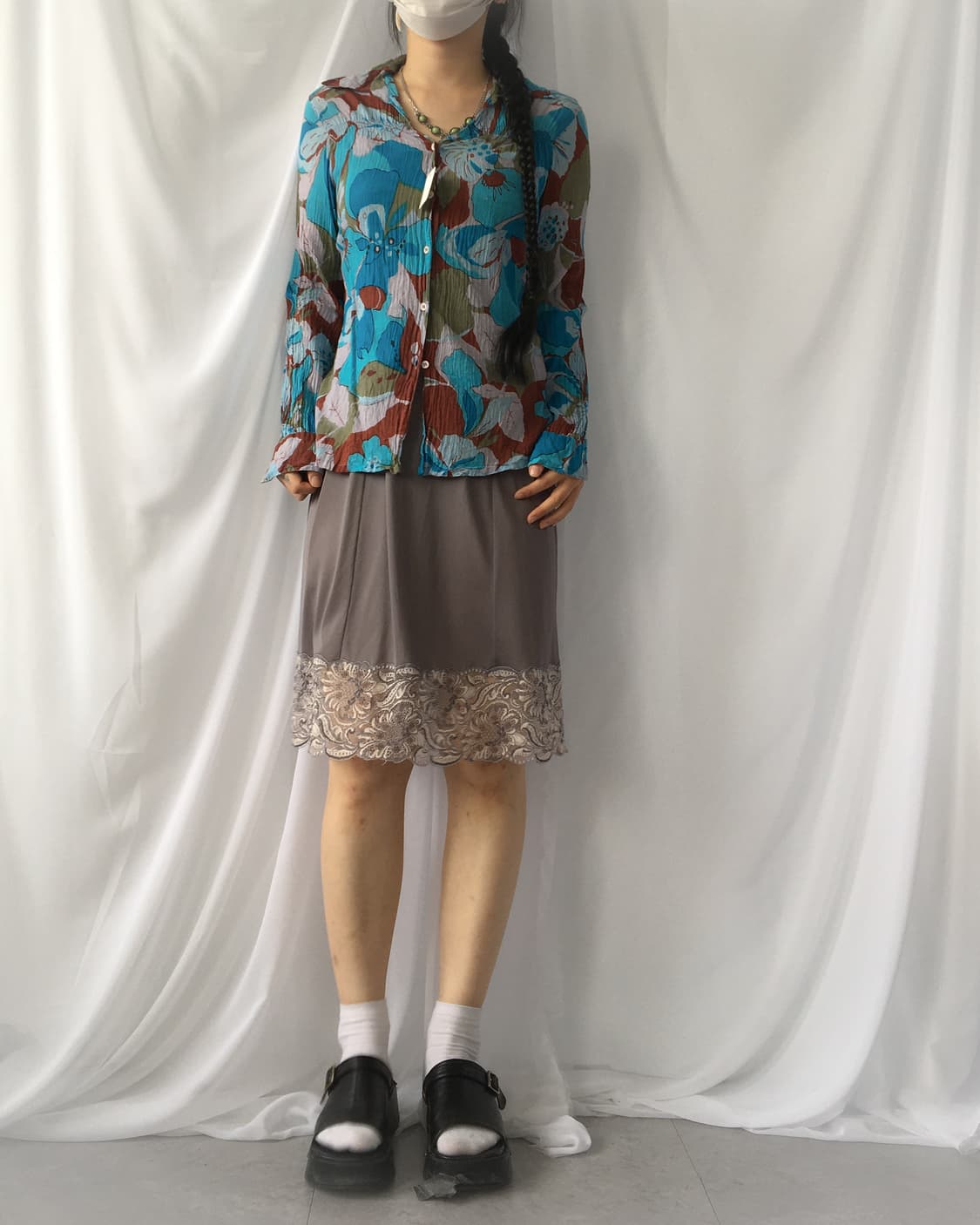 Pattern pleats shirt 상품이미지1