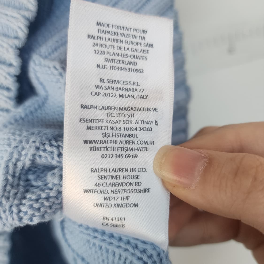 폴로 랄프로렌 케이블 반팔 니트 하늘색 상품이미지6