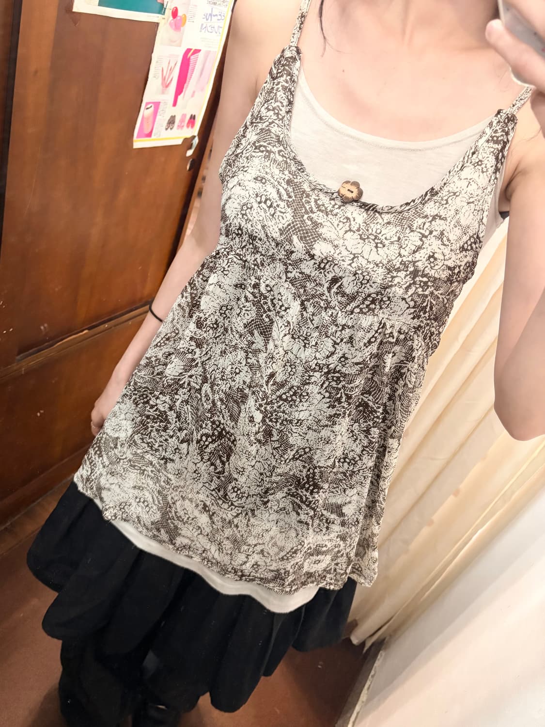 jpn vintage flower sleeveles onppiece 상품이미지3