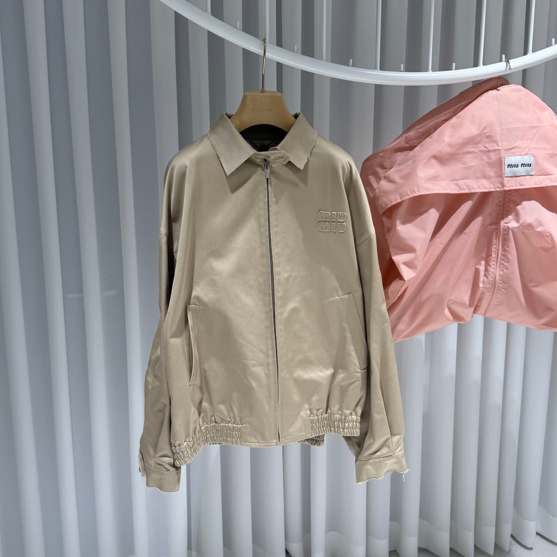 (S+/42) / 미우미우 로고 치노 코튼 블루종 자켓 상품이미지3