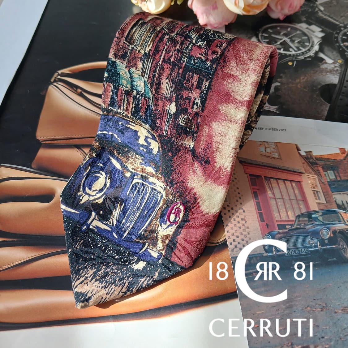 니노 세루티 실크 아트 패턴 넥타이 9.2cm A+등급 A19758 상품이미지2