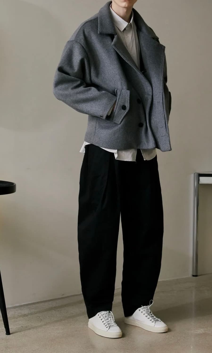 애쉬아워 쇼트 피코트 차콜 M 상품이미지8