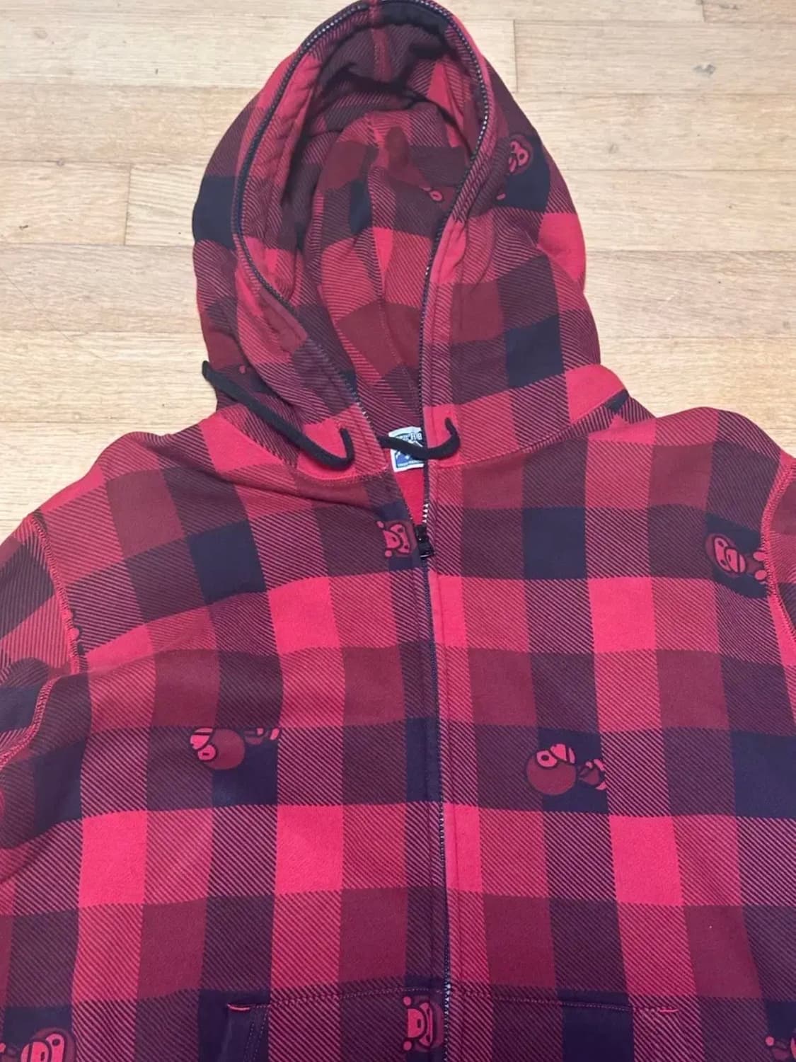 베이프 체크 후드집업 상품이미지1