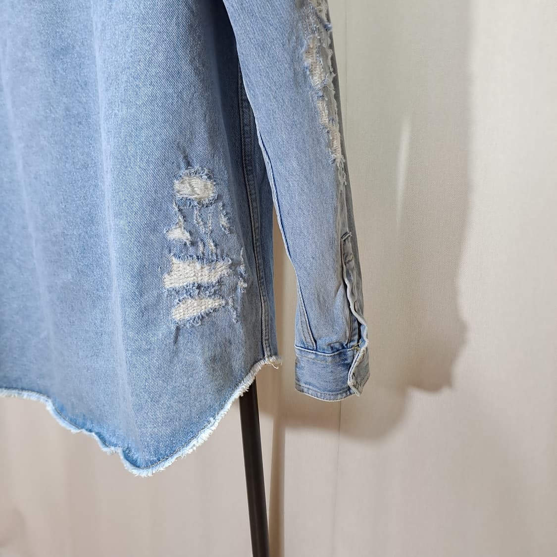 (택포) 자라 릴렉스핏 웨스턴 데미지 아우터 셔츠 XL B468 상품이미지5