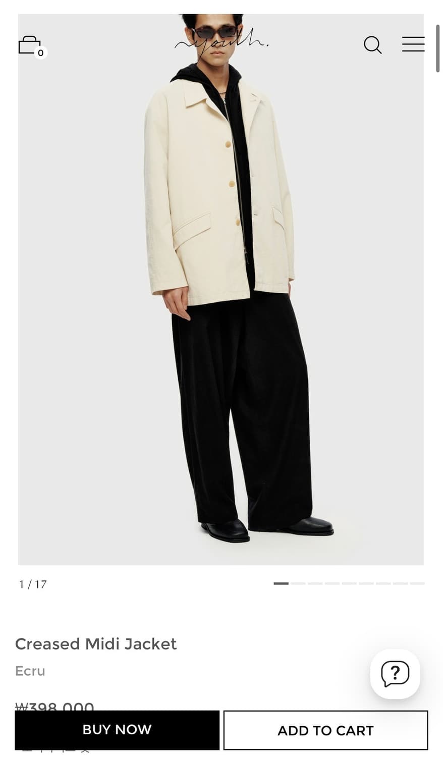 Youth유스 creased midi jacket 상품이미지1