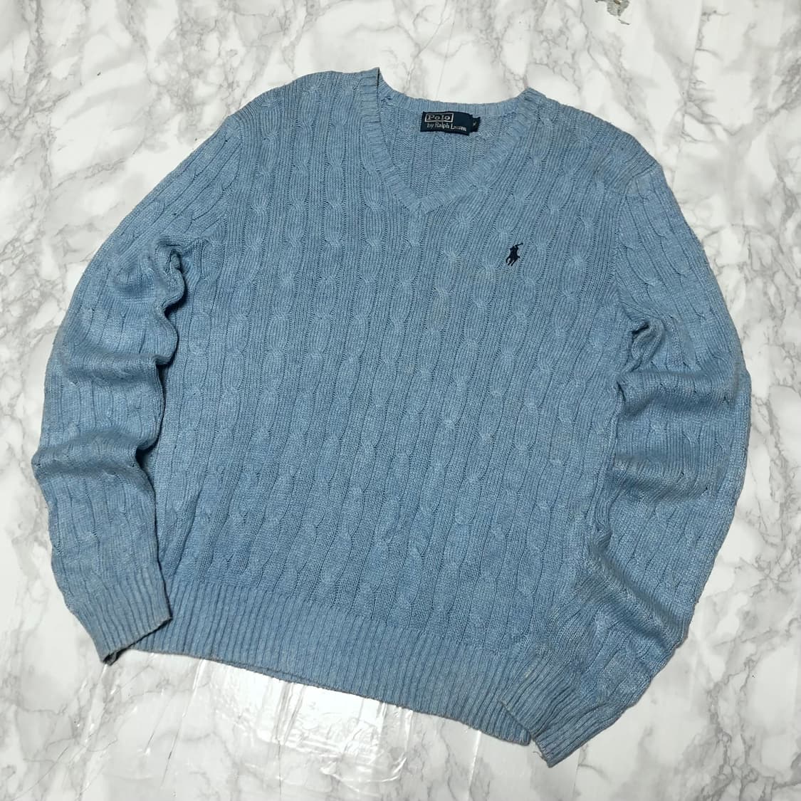 폴로 랄프로렌 꽈배기 니트 스카이블루 상품이미지2