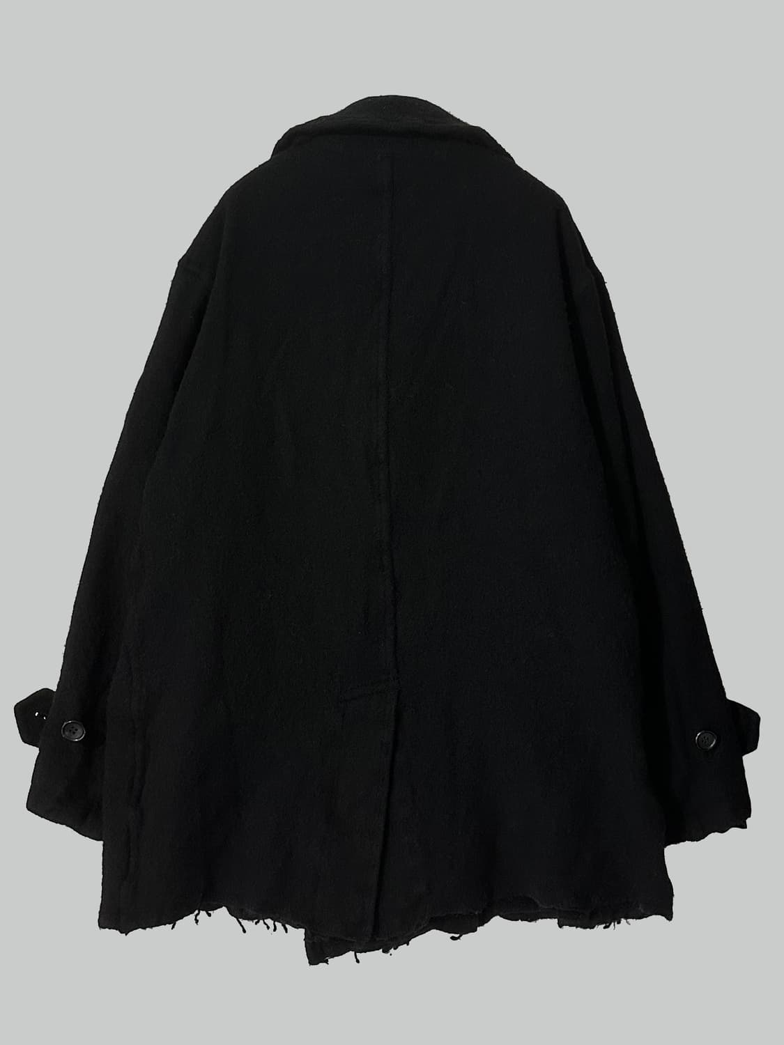 꼼데가르송 블랙 오버사이즈 축융 울 피코트 m 상품이미지6