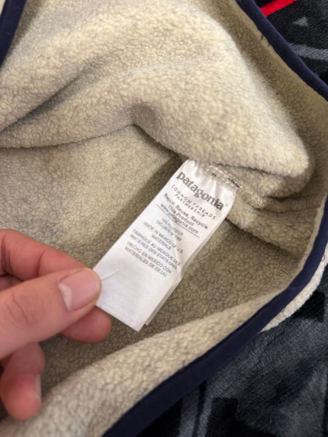 파타고니아 신칠라 스냅 티 풀 오버 오트밀 앤 네이비 메이드 인 멕시코 상품이미지6