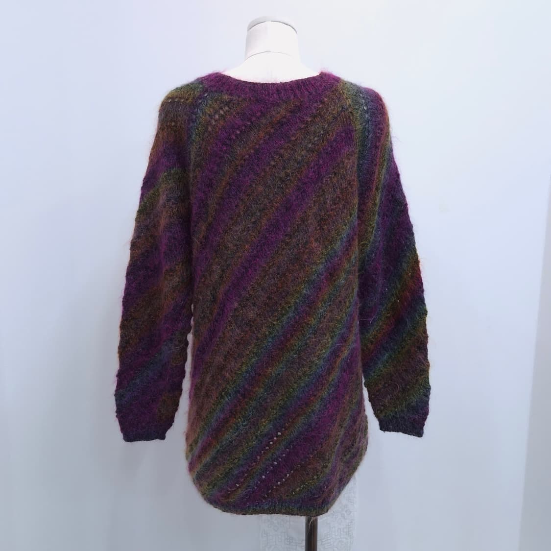 멀티 스트라이프 모헤어 니트 원피스형 스웨터 상품이미지9