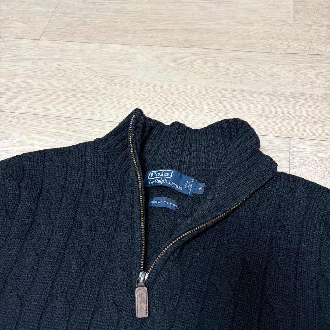 폴로 랄프로렌 꽈배기 하프집업 니트 M 상품이미지2
