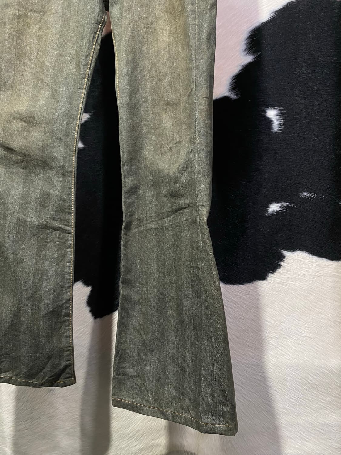 Edwin 카키 스트라이프 코튼 팬츠 상품이미지6