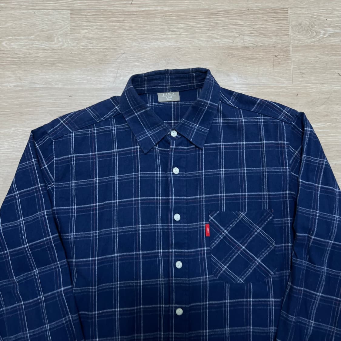 AMI 아이 앰 어 아미 포켓 긴팔 체크셔츠 [네이비] L/100 상품이미지2
