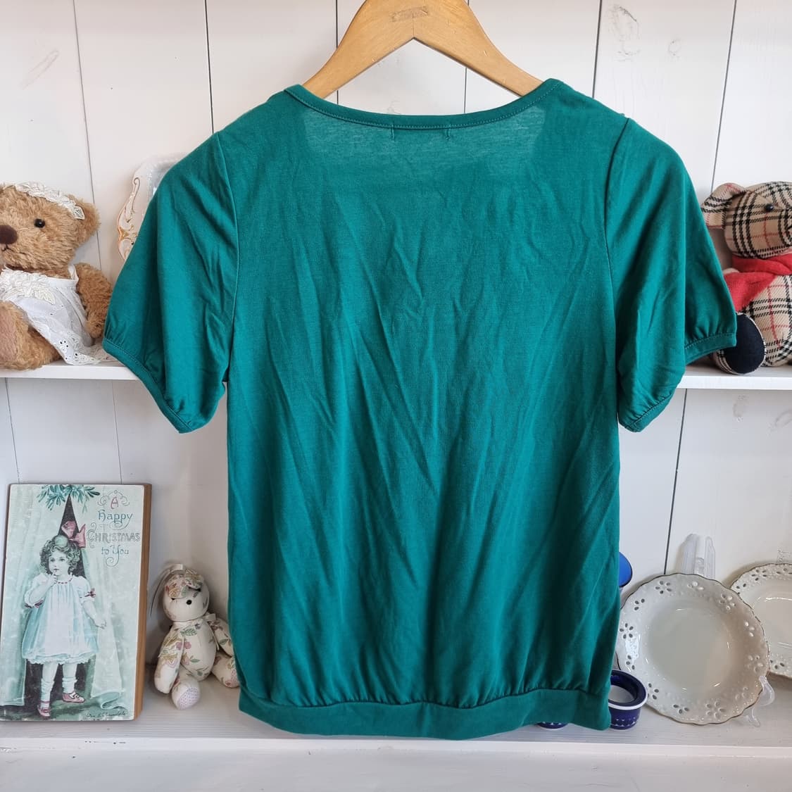 액시스팜므 레이스 프릴 반팔 티셔츠 그린 상품이미지5