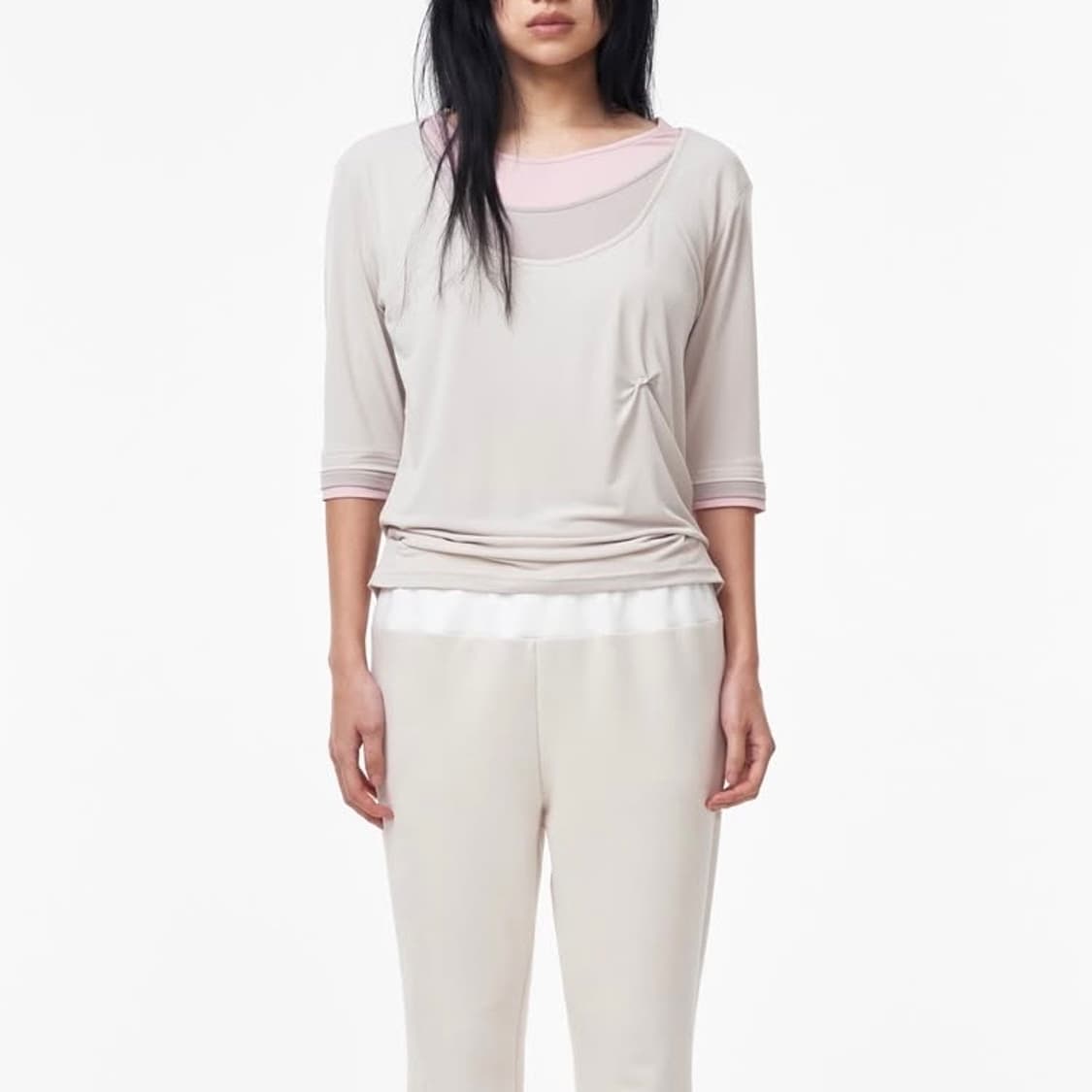 하우스므세 레이어드 하프 탑 베이지 상품이미지1