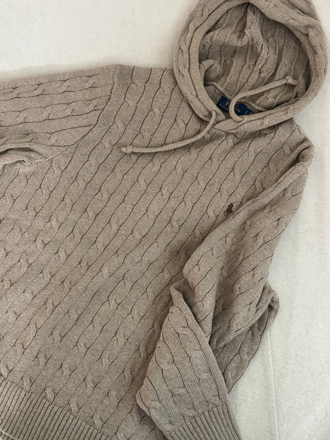 폴로 랄프로렌 맨 코튼 꽈배기 후드 스웨터 상품이미지2