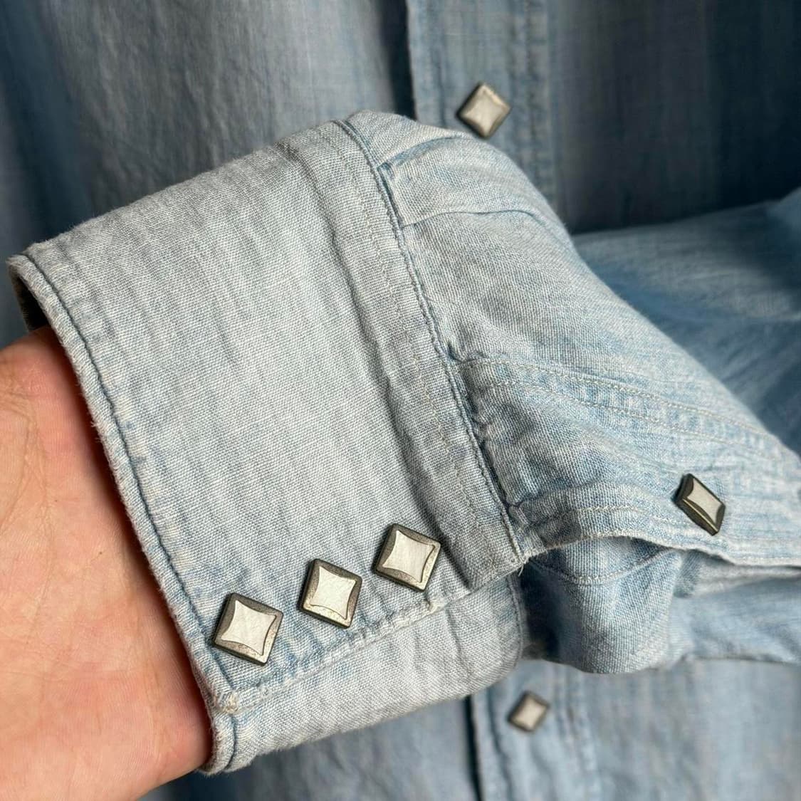 RRL 더블알엘 샴브레이 웨스턴 데님 셔츠 상품이미지3