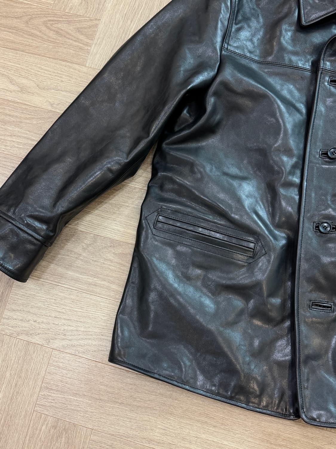 아웃스탠딩 워시드 카우하이드 카코트 - 블랙 L사이즈 상품이미지3