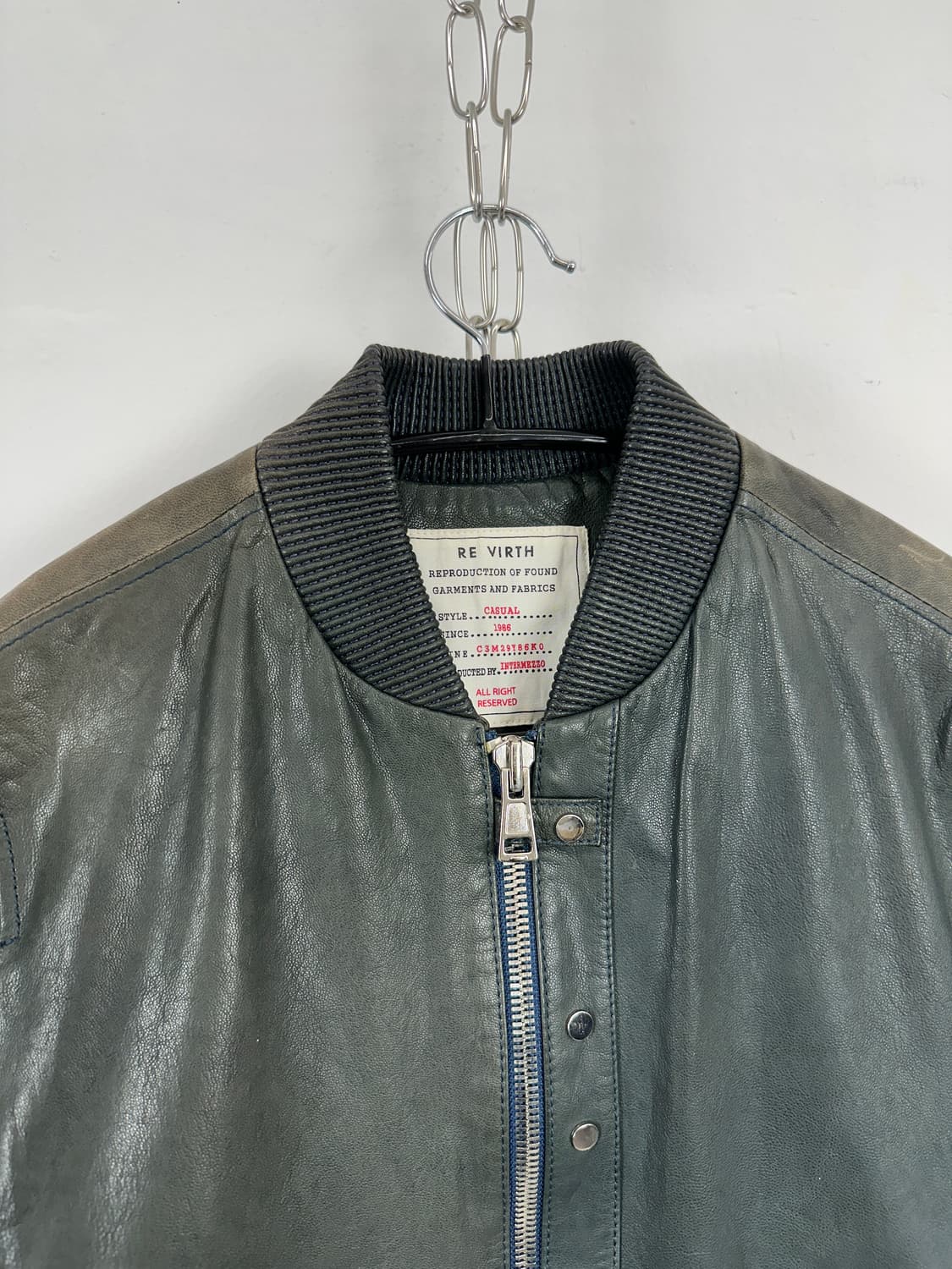 Intermezzo Faded Slim Leather Bomber 상품이미지5