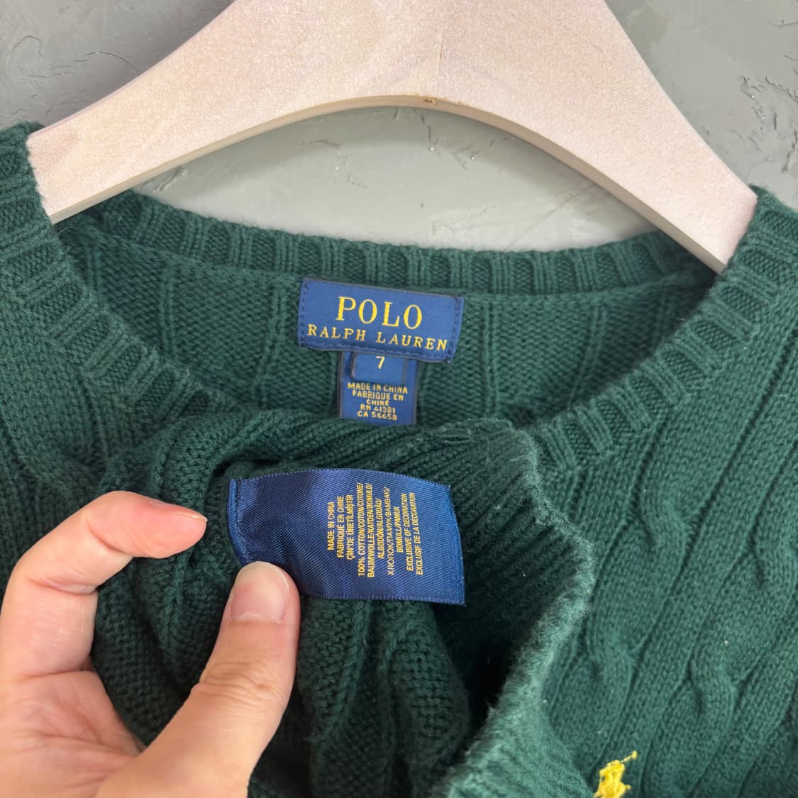 폴로 랄프로렌 꽈배기 니트 그린 상품이미지3