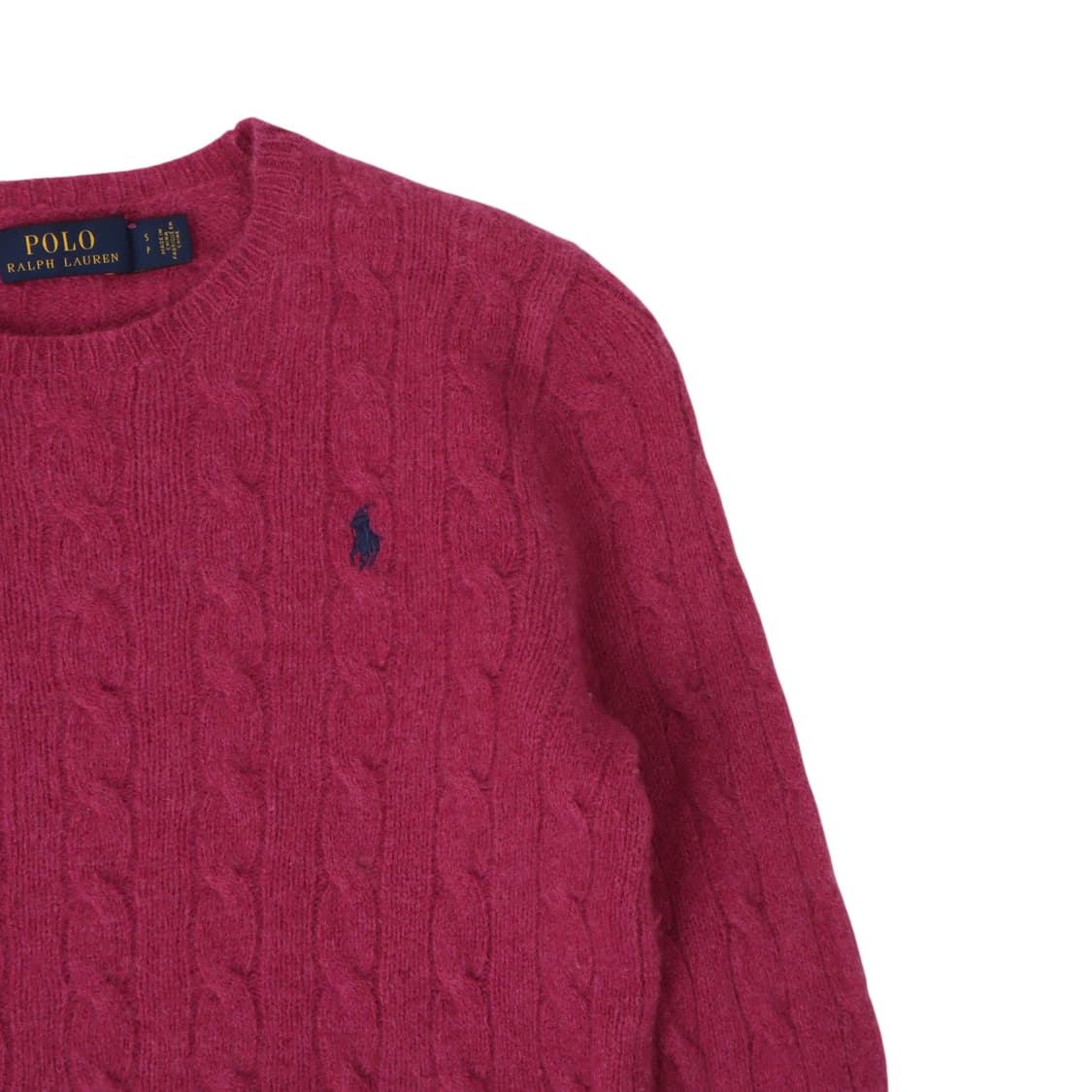폴로 랄프로렌 핑크 울 캐시미어 케이블 니트 상품이미지3