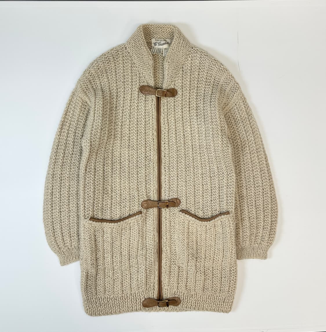 80’s 구찌 알파카 울 더플 롱코트 가디건 42 상품이미지1