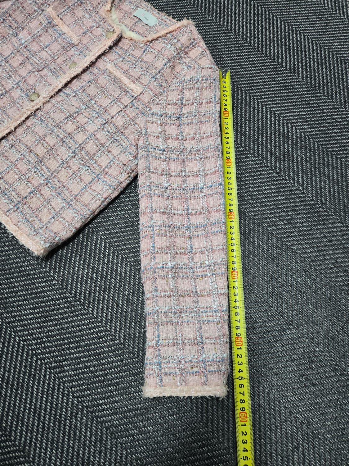 지고트 JIGOTT 핑크 트위드 자켓 크롭 자켓 상품이미지8