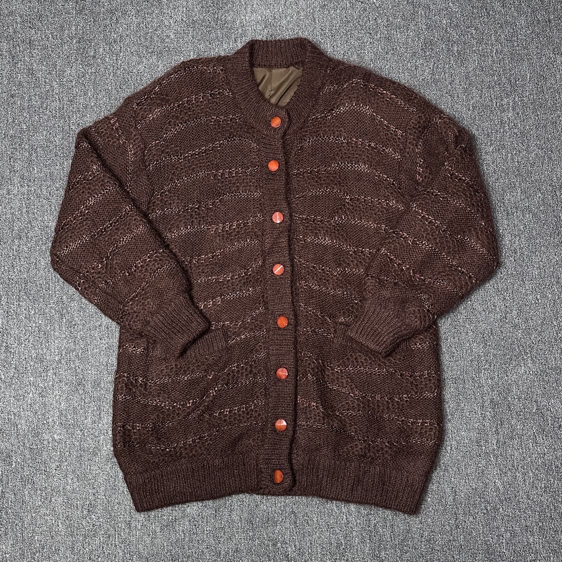 일본 빈티지 코코아 니트 가디건F /레트로 글로시 버튼 상품이미지2