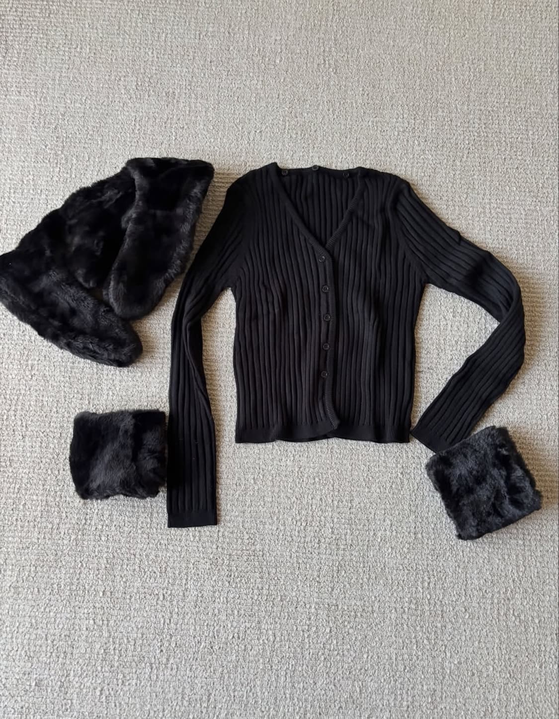 프리지아 퍼트리밍 가디건 (블랙) 상품이미지2