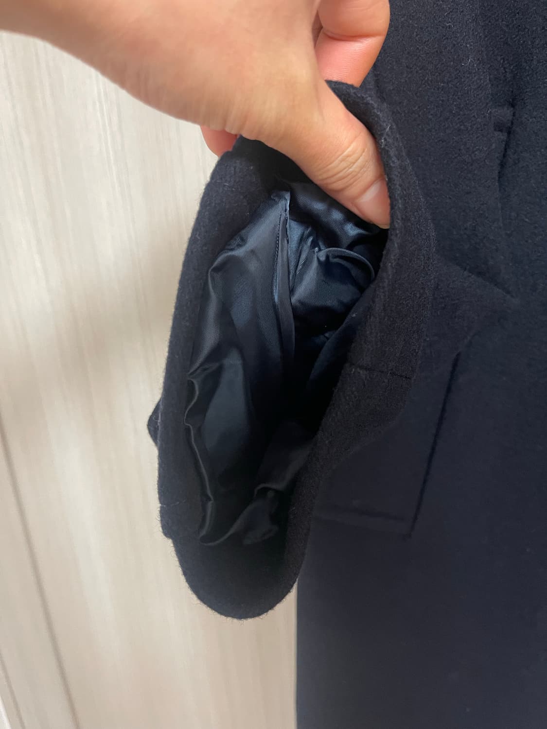 벨리에 맥시 멜톤 울 발마칸 다크네이비 S사이즈 상품이미지6