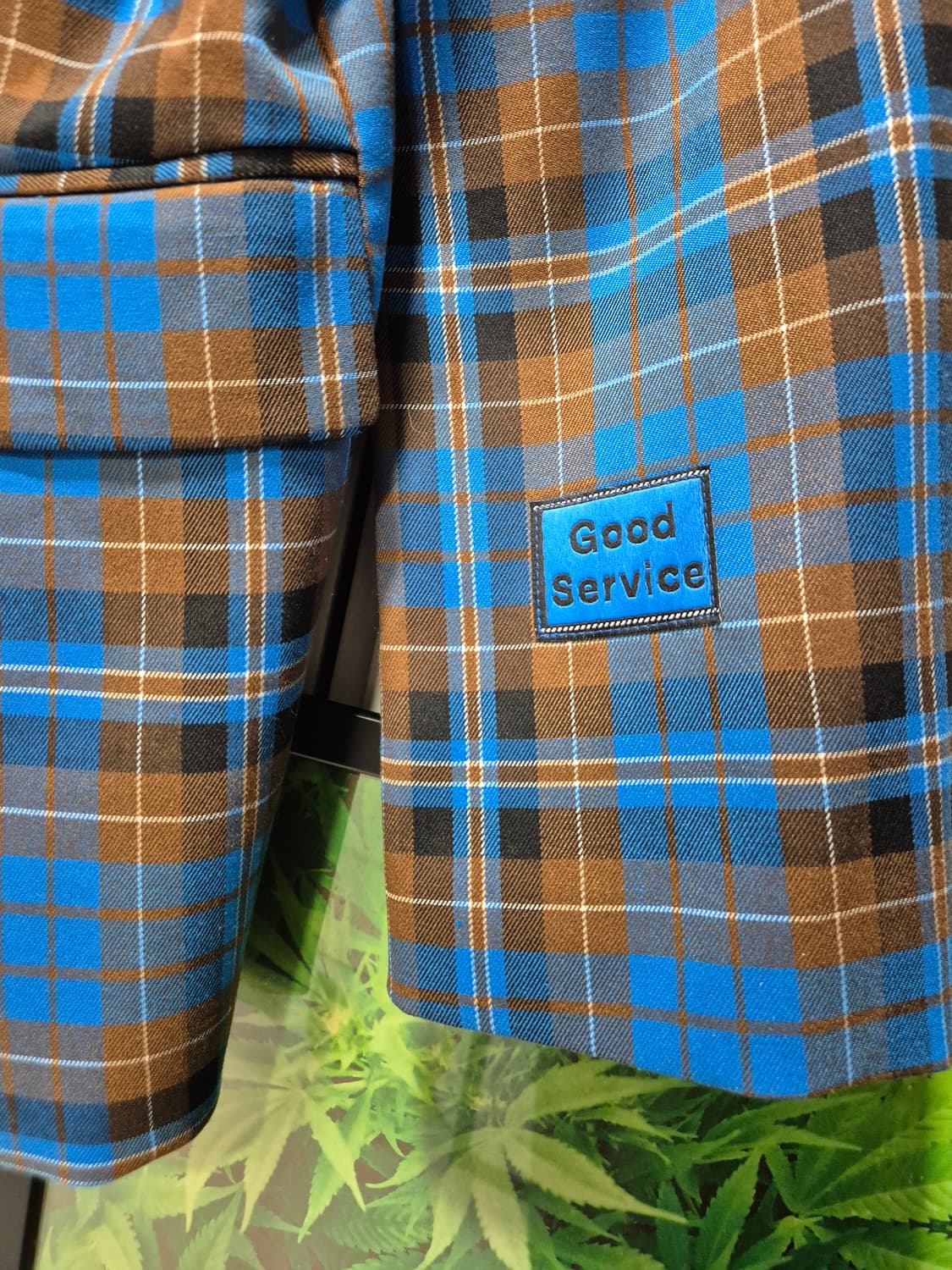 (새상품)DINT 딘트 체크 자켓 블루 브라운 상품이미지2