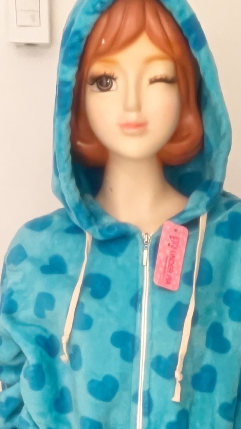 터콰이즈 블루 하트패턴 파자마 세트 🩵 상품이미지3