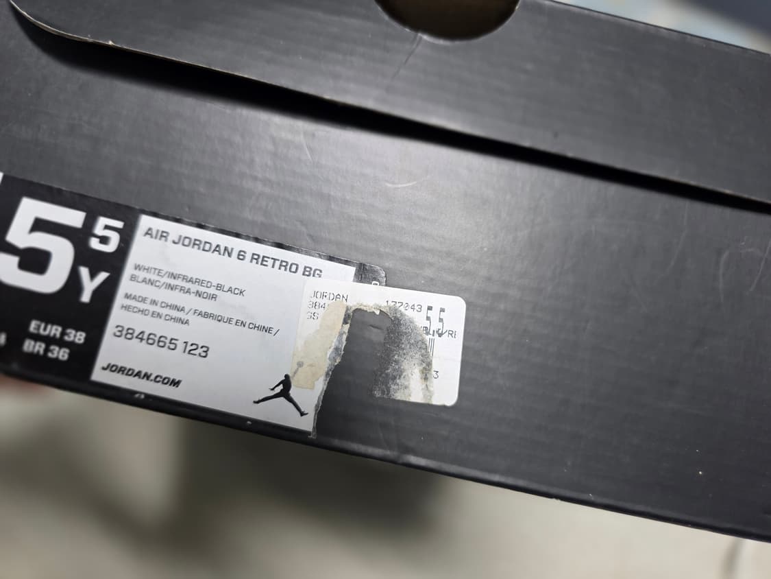 나이키 에어 조던 6 레트로 BG 인프라레드  240mm 5.5y 상품이미지4