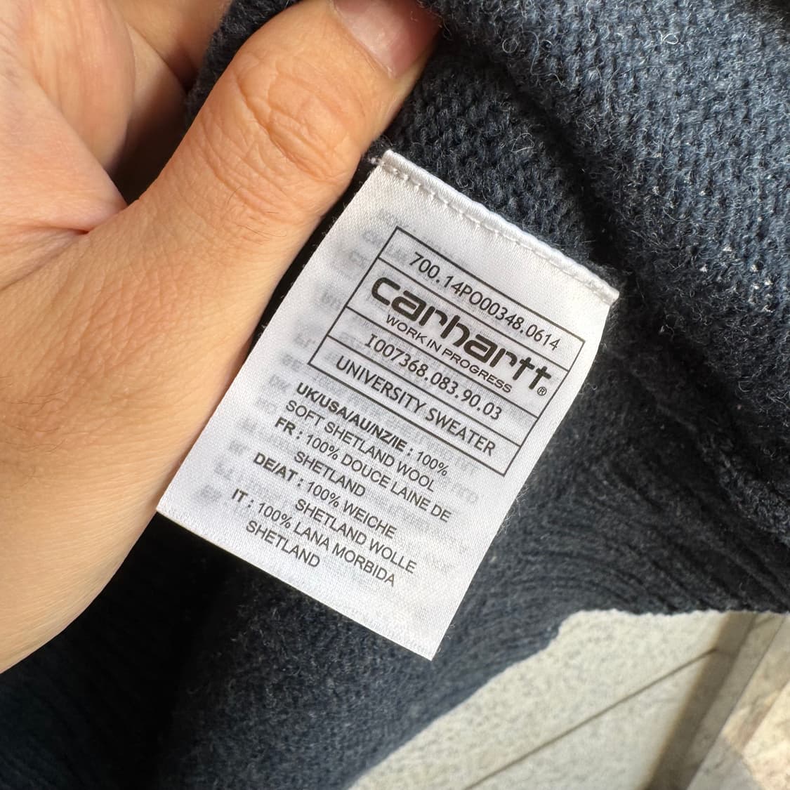 칼하트 유니버시티 로고 울 니트 상품이미지10