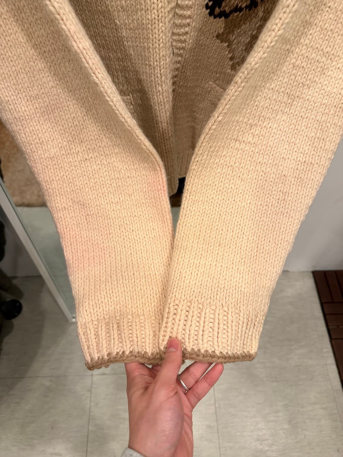 60-70s Vtg 빈티지 헤비울 Deer 코위찬 니트 집업 상품이미지4