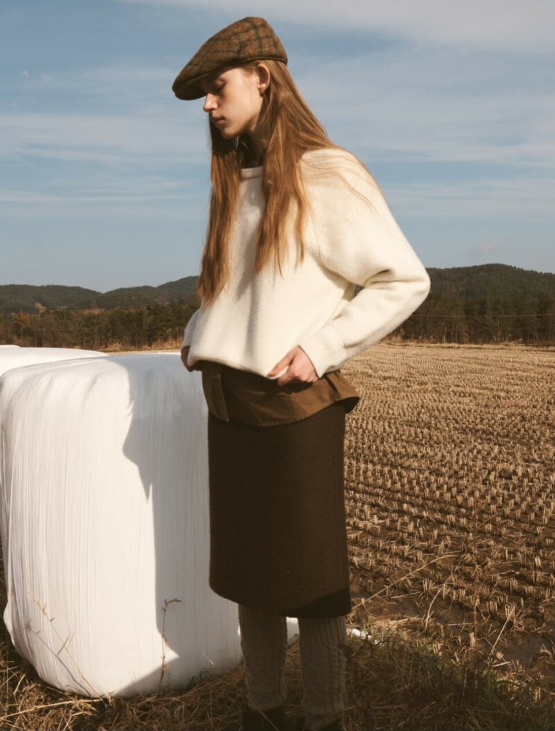 [새상품]낫띵리튼 Allie 펜슬 스커트 다크브라운 상품이미지2