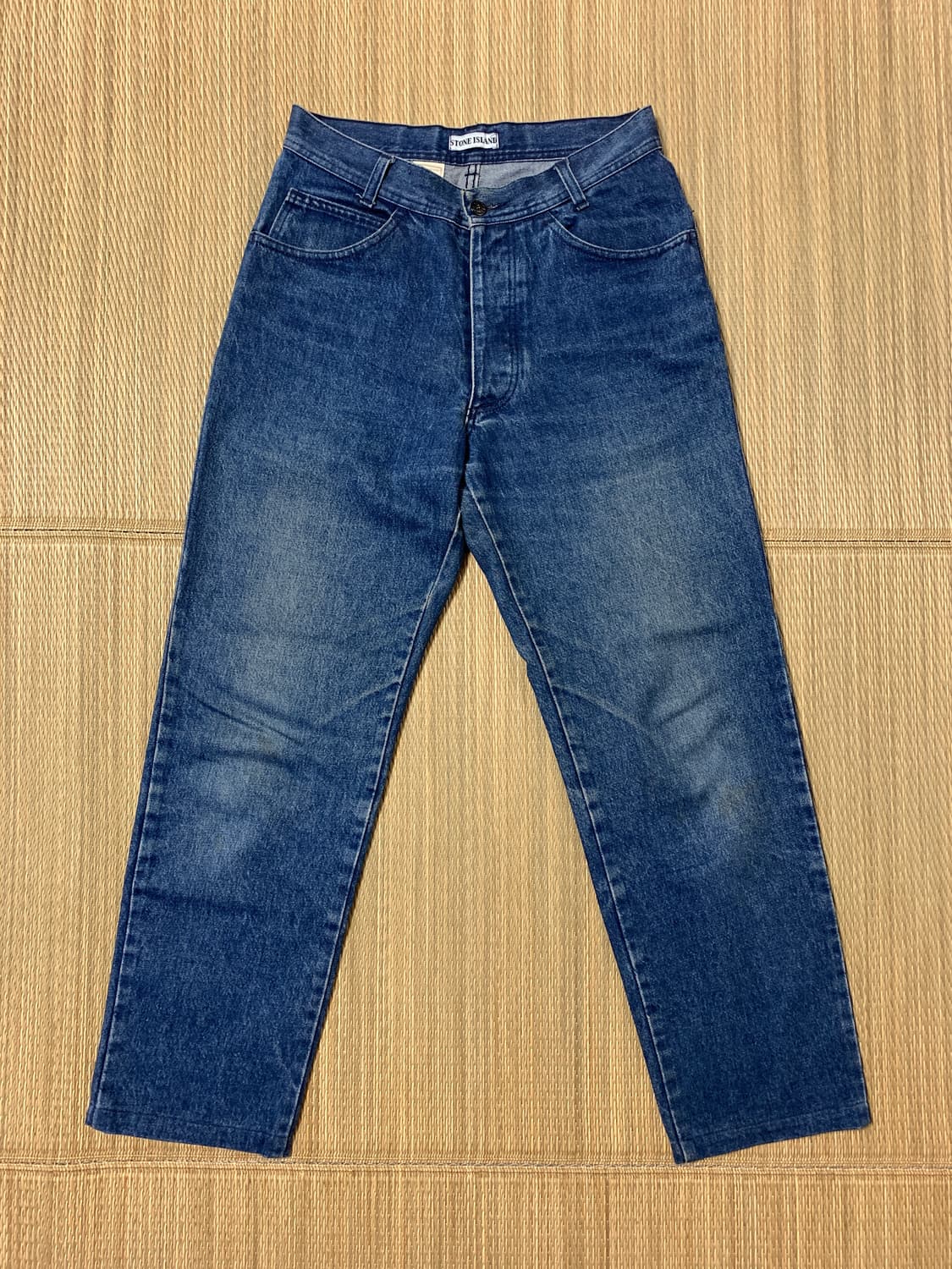 80s 스톤아일랜드 아카이브 그린 엣지 와펜 데님 팬츠 상품이미지3