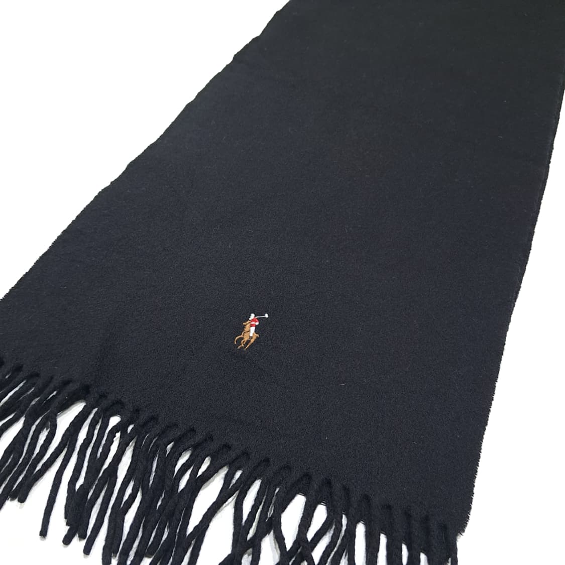 MX336 폴로 랄프로렌 블랙 램스울 캐시미어 목도리 머플러 상품이미지3