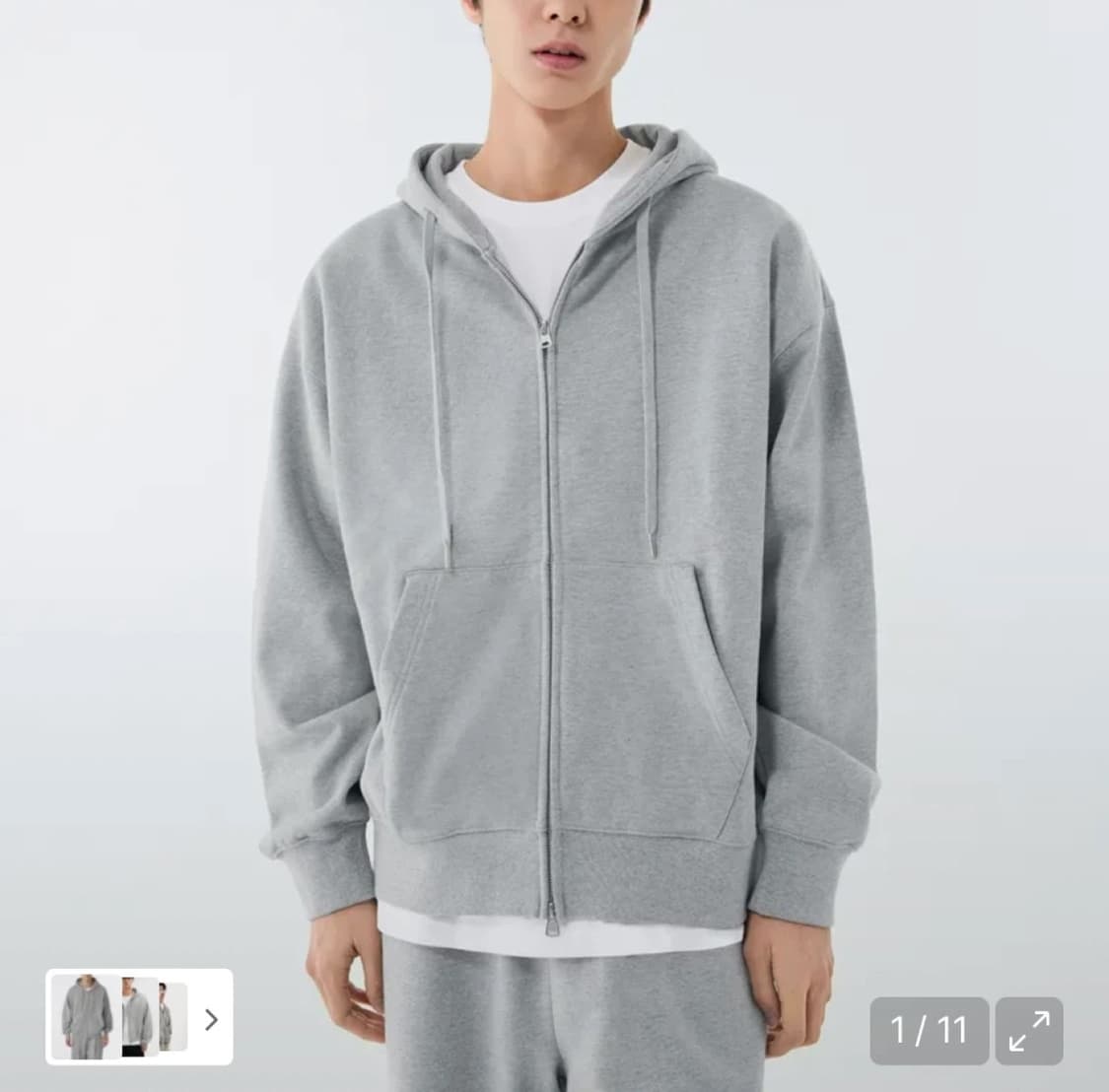 무탠다드 헤비웨이트 후드집업 그레이 2XL 상품이미지2